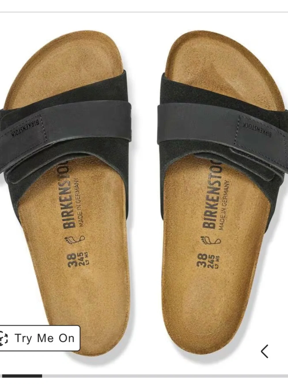 Birkenstock Oita Black Suede Cork Slide - Picture 2 of 8